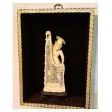 Asian Carving in Shadow Box Mount