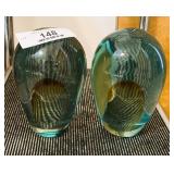 Murano Style Glass Bookends