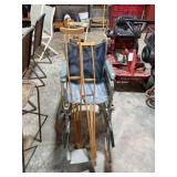Wheelchair & Wooden Crutches