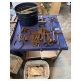 Folding Card Table with Antique Tools