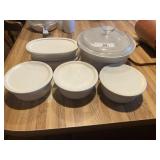 Corning Ware Containers & 2 Casseroles