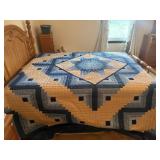 Beautiful Amish Log Cabin Star Quilt