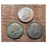 3- Kennedy Silver Clad Half Dollars