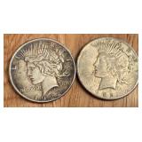 Two 1922 Silver Peace Dollars