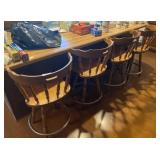 Set of 4 Swivel Top Bar Stools