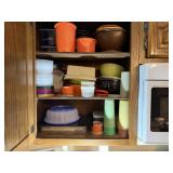 Cabinet of Vintage Plastic Containers