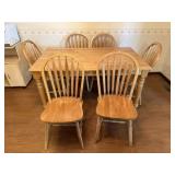 Wood Dining Table & 6 Chairs