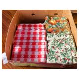 Box of Misc. Tablecloths