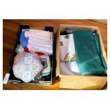 Box of Kitchen Towels & Pot Holders
