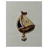 Large Sailboat Brooch