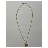 18K Gold Tone Heart Necklace