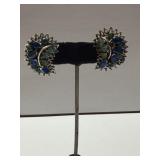Vintage Blue Stone Clip-On Earrings