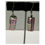 Vintage Budweiser Beer Can Earrings