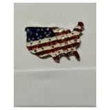 Large USA Map Brooch