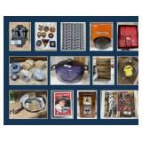 CAST IRON; STAMPS; AMMO; HOUSEHOLD COLLECTIBLES & MORE