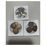 9 Different Dates Indian Head Pennies