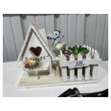 Wooden Birdhouse & Planter