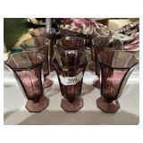 9 Vintage Amethyst Parfait Glasses