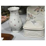 Germany Vase & Gold Trim Lidded Box