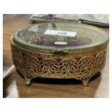 Large Ornate Velvet Lidded Box