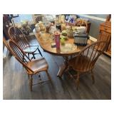 Double Pedestal Table & 6 Chairs