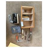 Box of Knives & Belt Buckle