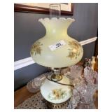 Floral Painted Double Globe Parlor Lamp