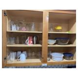 2 Kitchen Cabinets of Misc. Glassware