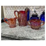 3 Piece Carnival Glass