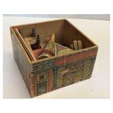 Vintage Wooden Architectural Building Block Set