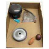 Vintage Mixed Metal & Wooden Parts Lot