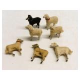 Vintage German Putz Stick-Leg Woolly Sheep