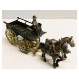 Cast Iron Express Wagon with Driver & Horses