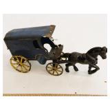 Vintage Cast Iron Horse-Drawn Stagecoach Toy