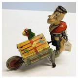 Vintage 1930s Marx Popeye Express Wind-Up Tin Toy