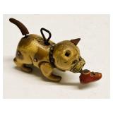 Japanese Tin Wind-Up Toy Dog with Shoe