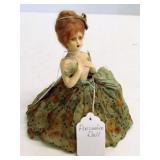 Antique Bisque & Cloth Half Doll Pincushion Lady
