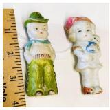 Vintage Bisque Porcelain Boy & Girl Figurine Pair