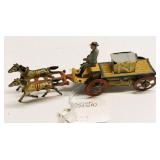 Antique German Meier Tin Horse & Wagon
