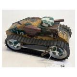 Vintage Tin Litho Wind-Up Army Tank Toy