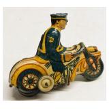 Vintage Marx Policeman Motorcycle Wind-Up Toy