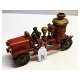 Antique 12" Hubley Cast Iron Fire Pumper Toy