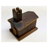 Folk Art Wooden House Form Bank