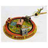 Vintage Tin Litho Mickey Mouse Express Wind-Up Toy