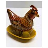 WYANDOTTE TIN LITHO EGG-LAYING HEN TOY