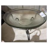 Glass Bowl w/ Wrought Iron Stand