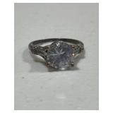 Sterling Silver Large Solitaire Ring