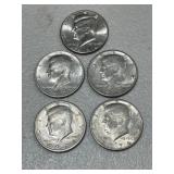 5 Kennedy Half Dollars