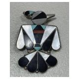 Sterling Silver Native American Brooch