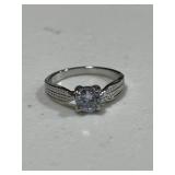 White Sapphire Solitaire Ring